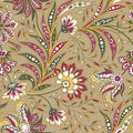 Floral seamless pattern. Flourish oriental ethnic background. Royalty Free Stock Photo