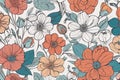 floral seamless pattern with flowers, vector illustrationseamless pattern with flowersfloral seamless pattern with flowers, vector