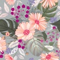 Floral seamless pattern. Garden Flower summer background Royalty Free Stock Photo