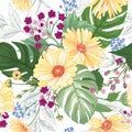 Floral seamless pattern. Garden Flower summer background Royalty Free Stock Photo