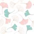 Floral seamless pattern with gingko leaves. Vector