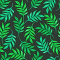 Floral seamless pattern with green leaves