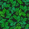 Floral seamless pattern with green leaves