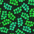 Floral seamless pattern with green leaves