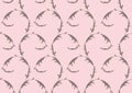 Floral seamless pattern in grey on pink background