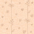 Floral seamless pattern with hand drawn flowers Royalty Free Stock Photo