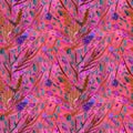 Floral seamless pattern hand drawn with gouache