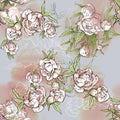 Floral seamless pattern. Hand drawn illustration. Fullsize raster atrwork.