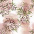 Floral seamless pattern. Hand drawn illustration. Fullsize raster atrwork.