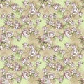 Floral seamless pattern. Hand drawn illustration. Fullsize raster atrwork. Royalty Free Stock Photo