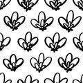 Floral seamless pattern with hand drawn lotuses.