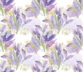 Floral seamless pattern. Hand drawn watercolor field flowers.