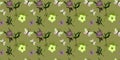 floral seamless pattern with the hellebore flowers and butterflies. Royalty Free Stock Photo