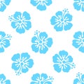 Floral seamless pattern with hibiscus flowers. Vector background. Tropical summer illustration Royalty Free Stock Photo