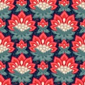 Floral seamless pattern, Jacobean style flowers