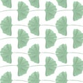 Floral seamless pattern with japanese gingko biloba leaves, vintage pastel green texture, fabric print, wallpaper Royalty Free Stock Photo