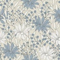 Floral seamless pattern with large daisies. Vector textile texture in camouflage colors for fabric