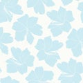 Floral seamless pattern. Light sky blue lily flowers on white background. Spring summer pattern.