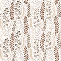 Floral seamless pattern with ornamental stylized leaves. Endless texture, template for fabric, textile, wrapping package