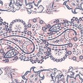 Floral seamless pattern with paisley ornament.