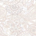Floral seamless pattern with paisley ornament. damask vector background. Royalty Free Stock Photo