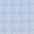 Floral seamless pattern. Pale blue background with beige and pink flower elements Royalty Free Stock Photo