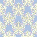 Floral seamless pattern. Pale blue background with beige and pink flower elements Royalty Free Stock Photo