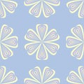 Floral seamless pattern. Pale blue background with beige and pink flower elements Royalty Free Stock Photo