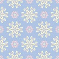 Floral seamless pattern. Pale blue background with beige and pink flower elements Royalty Free Stock Photo