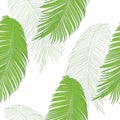 Floral seamless pattern. Palm branch ink sketch. Fashion floral print for a banner, poster, wrapping, fabric, notebook, invitation