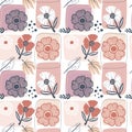 floral seamless pattern in pastel colors, autumn pattern theme