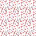 Floral Seamless pattern. Pink blooming magnolia isolated on a white background.