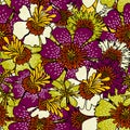 Floral seamless pattern. Print for textiles, packaging. Vector illustration