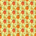 Floral seamless pattern. Red iris flower background. Royalty Free Stock Photo