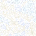 Floral seamless pattern. Repeat print for textile, wrapping paper, bedding. Abstract floral background.