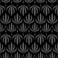 Floral seamless pattern. Retro stylish geometric texture with black metallic Art Nouveau tiles. decorative leaves texture Royalty Free Stock Photo