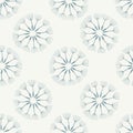 Floral seamless pattern with rounded dandelion blow ball. For textile and fabric decorating. Isolated vector.