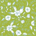 Floral seamless pattern. Sketchy compositions with spring doodles objects. Hand drawn illustrations. Vector background