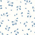 The floral seamless pattern with small blue bells. Vector.