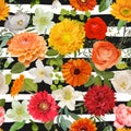 Floral Seamless Pattern. Summer and Autumn Flowers Background