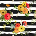 Floral Seamless Pattern. Summer and Autumn Flowers Background Royalty Free Stock Photo