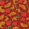 Floral seamless pattern in traditional russian style Hohloma Royalty Free Stock Photo