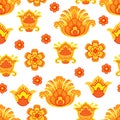 Floral seamless pattern in traditional Russian style vector Royalty Free Stock Photo