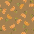 Floral seamless pattern with tulips