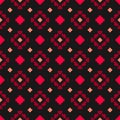 Floral seamless pattern. Vector abstract geometric texture. Red and black color Royalty Free Stock Photo