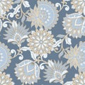 Floral seamless pattern. Vintage background in batik style Royalty Free Stock Photo