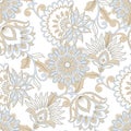 Floral seamless pattern. Vintage background in batik style Royalty Free Stock Photo