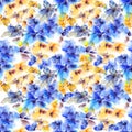 Seamless floral background. Fabric floral pattern. Textile pattern template.