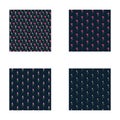 Floral seamless patterns cute bundle. Set with pink flowers on a dark blue background. Can be used for fabric, textile