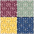 Floral seamless patterns. Set of colored backgrounds with flower elements Royalty Free Stock Photo